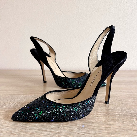 Paul Andrew twilight sparkle Suede Slingback heels Sz 9.5 - Picture 2 of 7